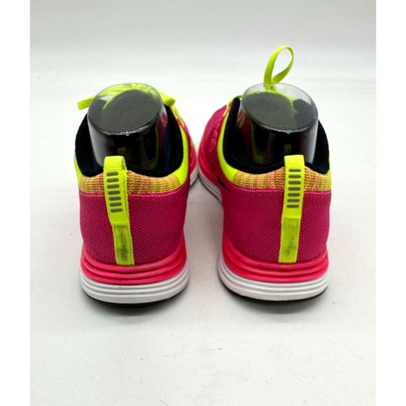 Nike Tenis Womens Flyknit One Lunarlon Running Shoes Pink/Volt Size 8 EUR 39 - Picture 4 of 13